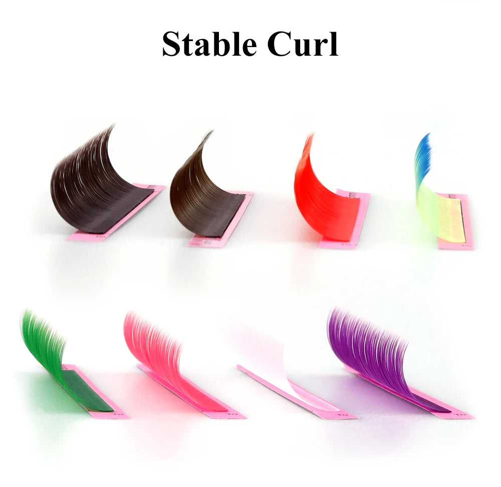 NAGARAKU Cor Cílios Maquiagem Maquiagem Mix de Maquiagem 7 ~ 15mm Marrom Escuro Marrom Claro Azul Roxo Cores Faux Cils Cílios Postiços Cilios