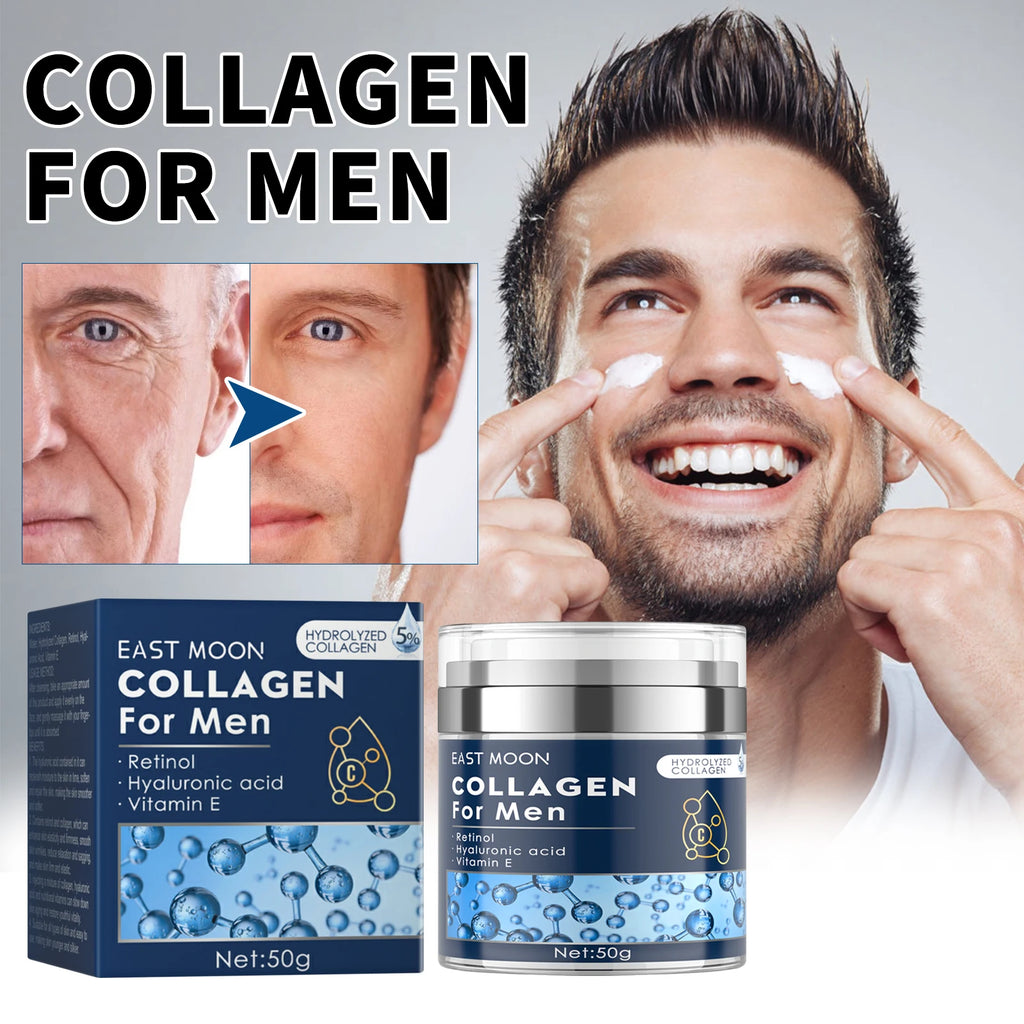 East Moon Men's Facial Fade Acne Marcas Limpe Fechar Cravos Suave Hidratante Hidratar Anti-rugas Creme de Colágeno