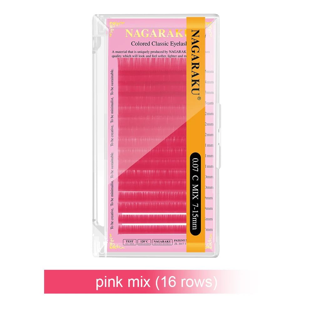 NAGARAKU Cor Cílios Maquiagem Maquiagem Mix de Maquiagem 7 ~ 15mm Marrom Escuro Marrom Claro Azul Roxo Cores Faux Cils Cílios Postiços Cilios