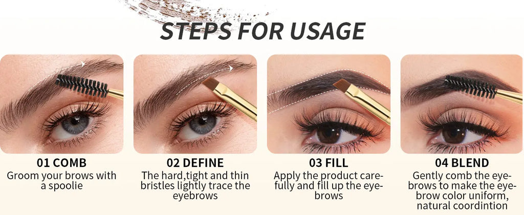 Docolor Pincel Profissional Duplo para Sobrancelhas e Delineador Angular – Design Preciso para Contorno Perfeito e Aplicação Suave – Vegano, Cruelty-Free e Ideal para Maquiagem de Olhos Impecável