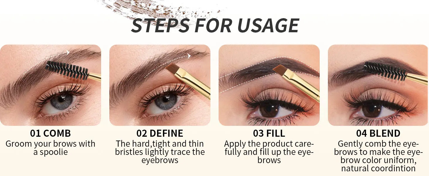 Docolor Pincel Profissional Duplo para Sobrancelhas e Delineador Angular – Design Preciso para Contorno Perfeito e Aplicação Suave – Vegano, Cruelty-Free e Ideal para Maquiagem de Olhos Impecável