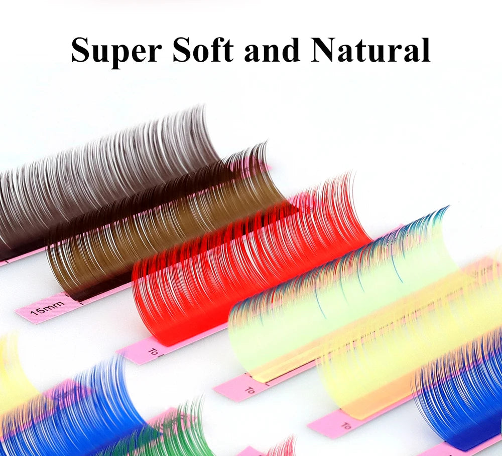 NAGARAKU Cor Cílios Maquiagem Maquiagem Mix de Maquiagem 7 ~ 15mm Marrom Escuro Marrom Claro Azul Roxo Cores Faux Cils Cílios Postiços Cilios