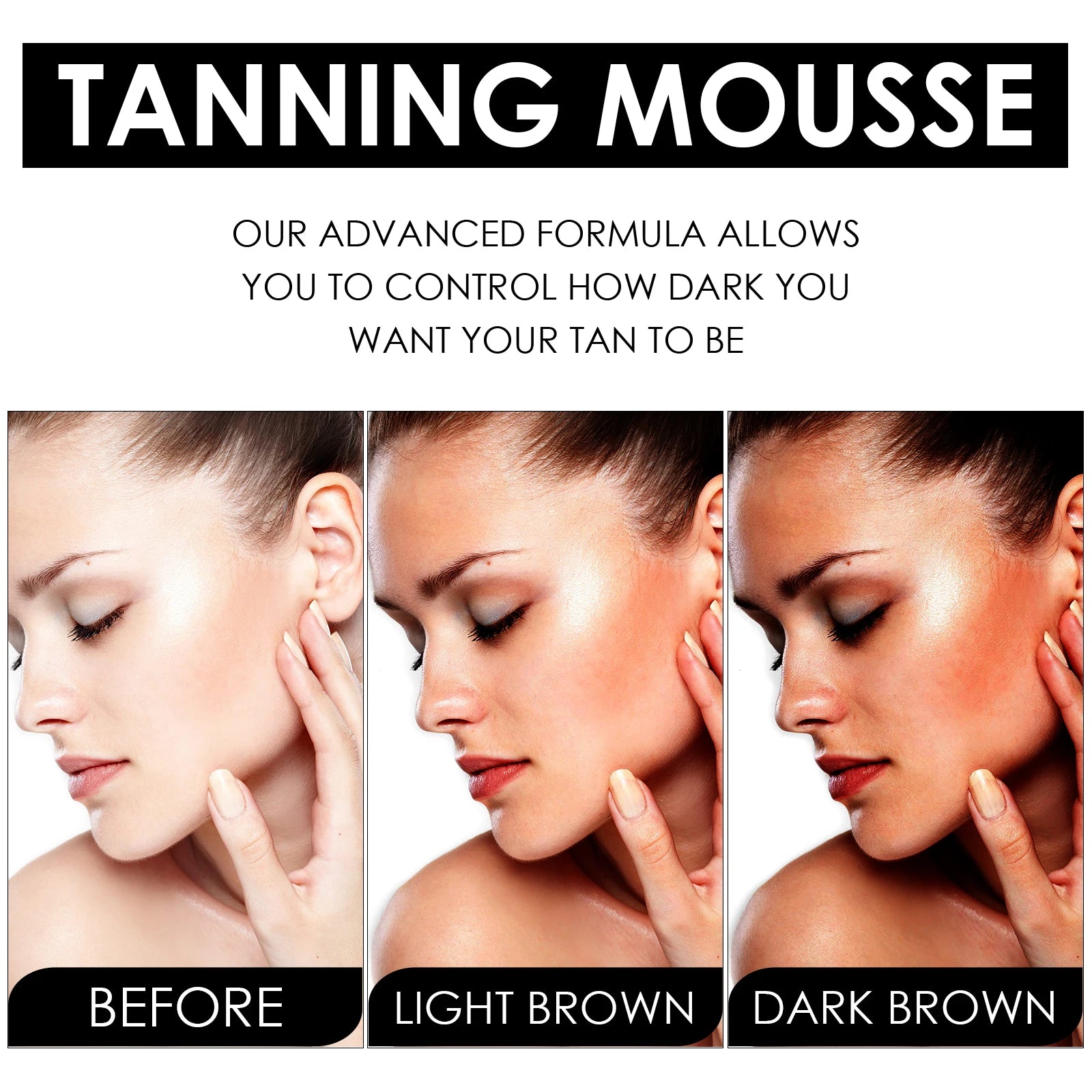 60ml jaysuing auto bronzeamento mousse verão bronze tan hidratante fácil aplicação brilho natural macio hidratado cuidados com o corpo da pele