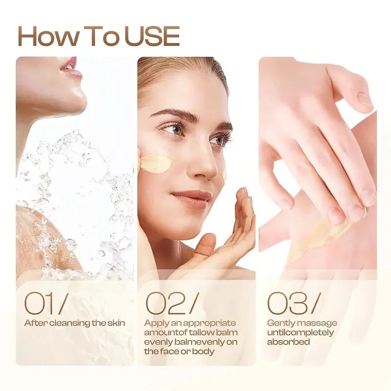 Creme de gordura de carne 60g, hidratante profundo, brilho, remoção de rugas, manteiga peluda, mel selvagem, loção corporal facial, cuidados com a pele, rico em vitaminas
