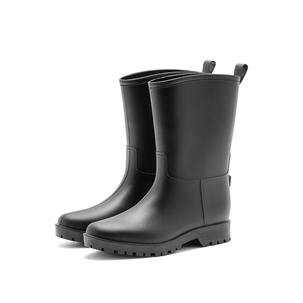 Botas de chuva femininas com estampa de leopardo, cano médio, antiderrapantes, pvc, peça única, sapatos de borracha à prova d'água para pesca, jardinagem e trabalho agrícola