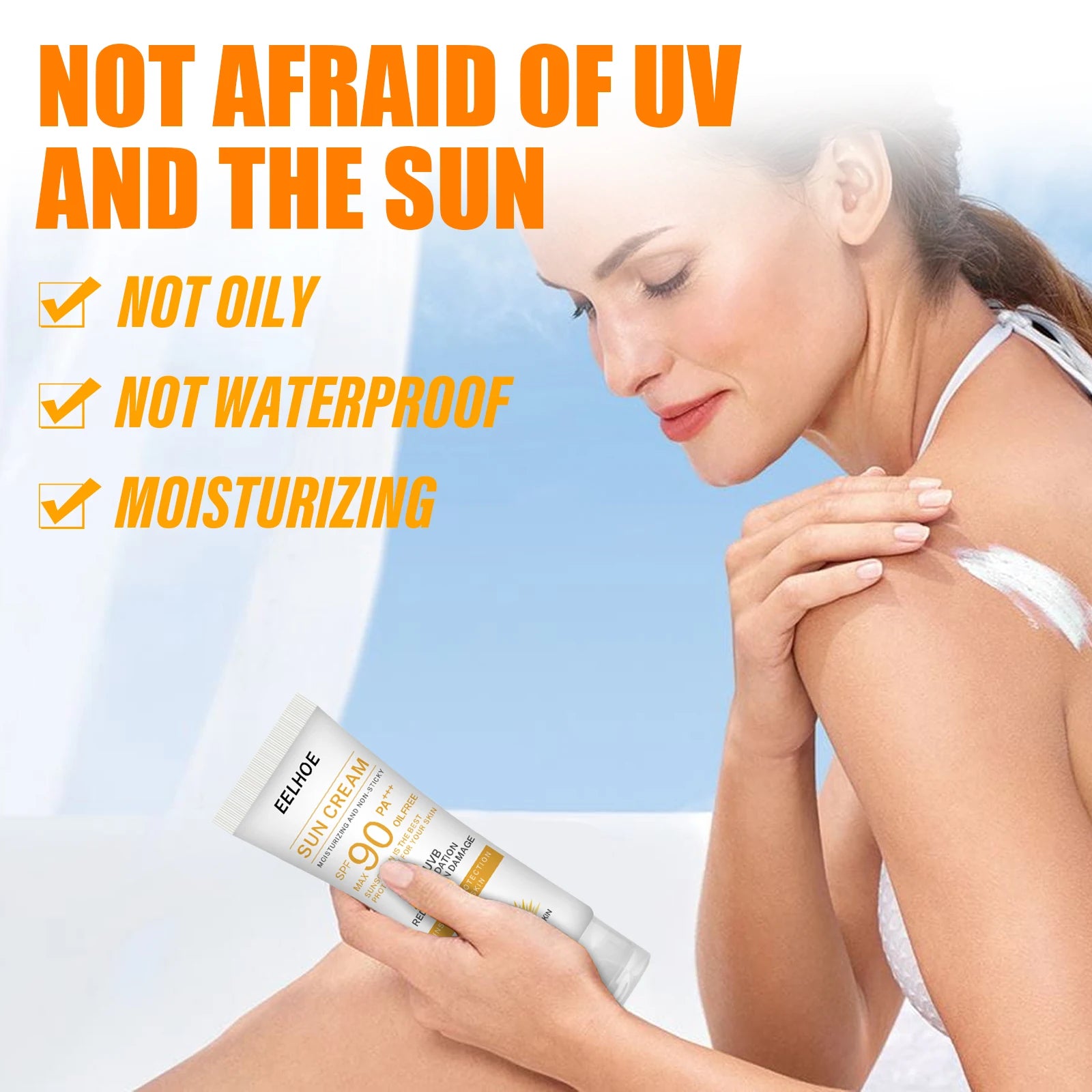 Creme protetor de isolamento, defesa física uv, reduz a pele, queimaduras solares, à prova de suor, não falso, branco, verão, creme hidratante refrescante
