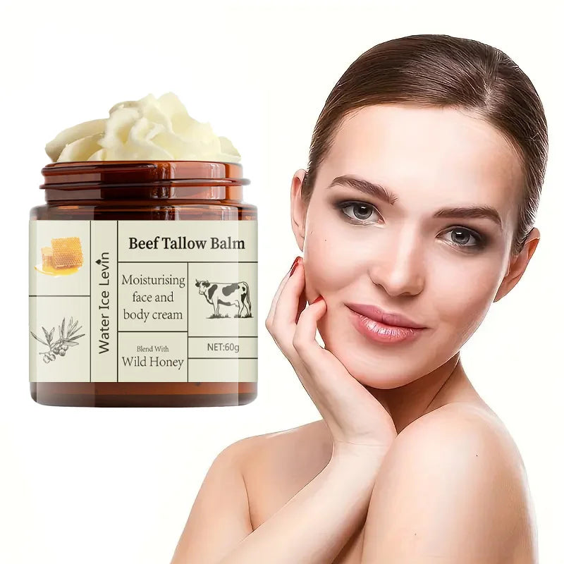 Creme de gordura de carne 60g, hidratante profundo, brilho, remoção de rugas, manteiga peluda, mel selvagem, loção corporal facial, cuidados com a pele, rico em vitaminas