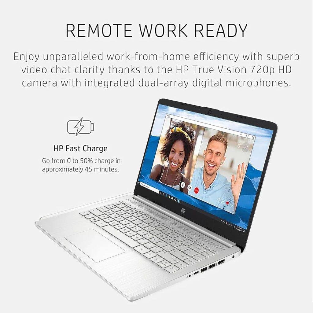 HP mais novo laptop empresarial de 14 ", Intel Celeron N4120, até 16 GB de RAM, 384 GB de armazenamento (128 GB eMMC + 256 GB Micro SD), 1 ano de escritório 365, prata