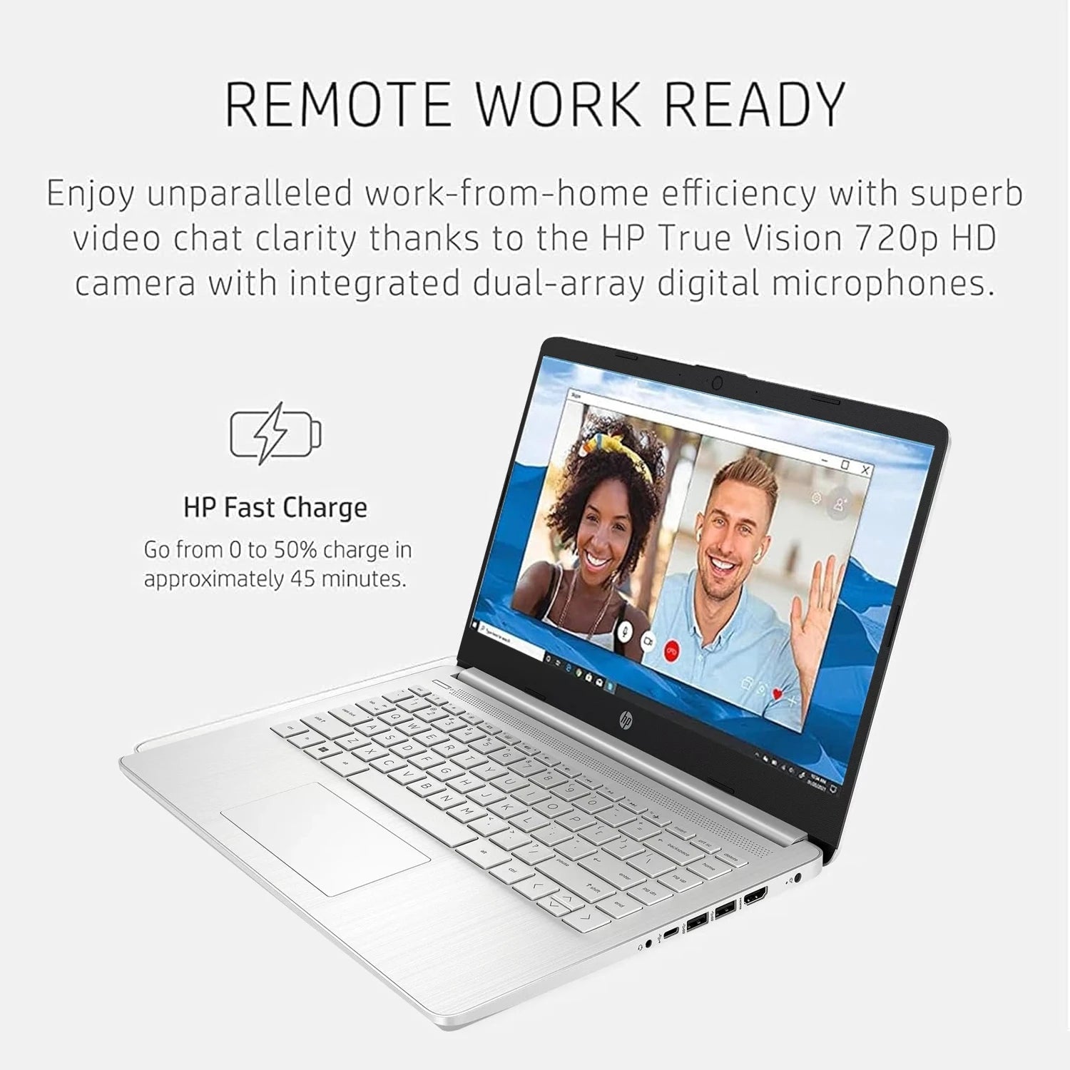 HP mais novo laptop empresarial de 14 ", Intel Celeron N4120, até 16 GB de RAM, 384 GB de armazenamento (128 GB eMMC + 256 GB Micro SD), 1 ano de escritório 365, prata