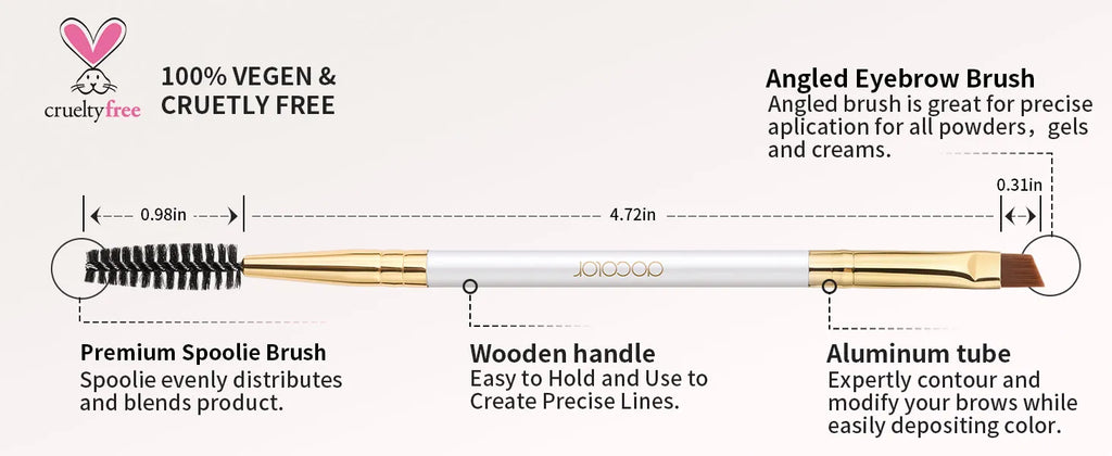 Docolor Pincel Profissional Duplo para Sobrancelhas e Delineador Angular – Design Preciso para Contorno Perfeito e Aplicação Suave – Vegano, Cruelty-Free e Ideal para Maquiagem de Olhos Impecável