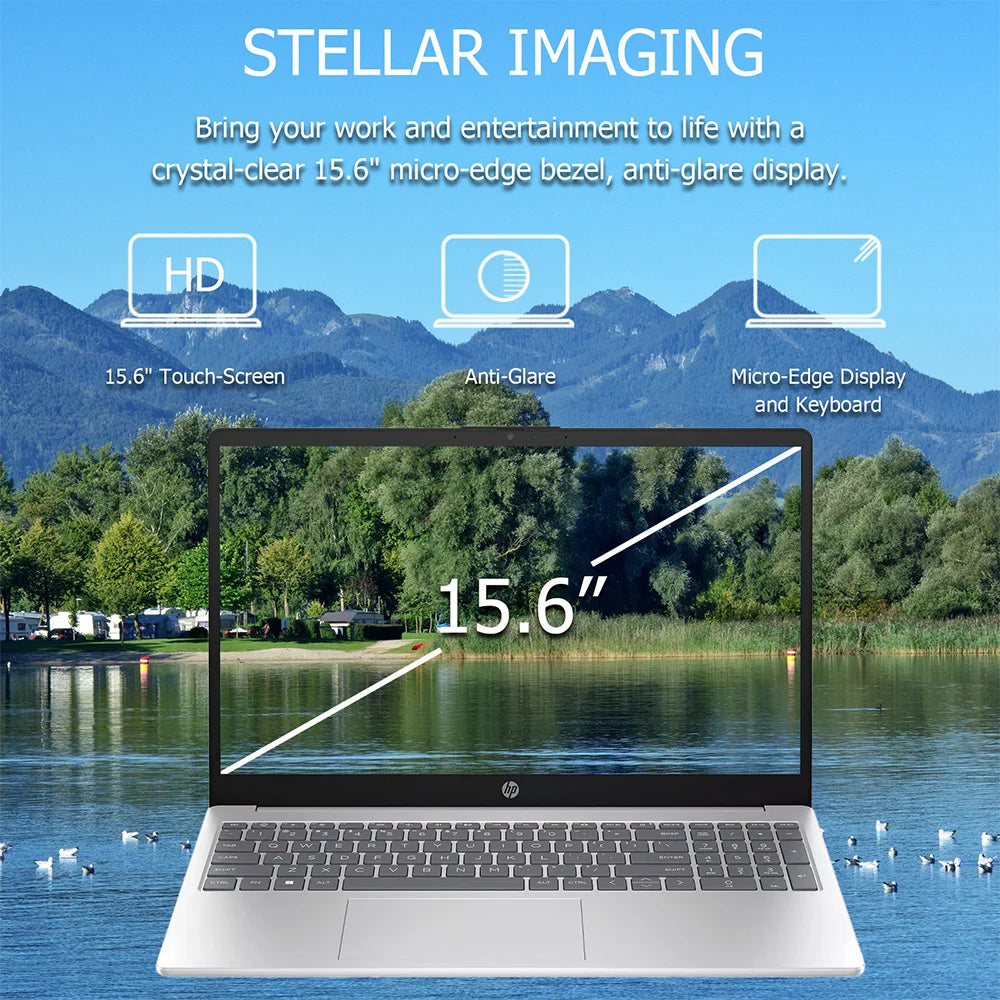 HP-Laptop Touchscreen Business, 15,6 ", Intel Core i3-1215U, até 64GB de RAM,2TB SSD,Intel UHD Graphics,Win 11 Pro, mais recente, 2022