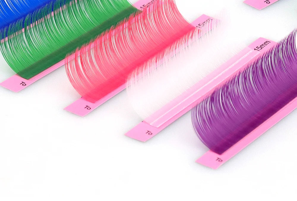 NAGARAKU Cor Cílios Maquiagem Maquiagem Mix de Maquiagem 7 ~ 15mm Marrom Escuro Marrom Claro Azul Roxo Cores Faux Cils Cílios Postiços Cilios