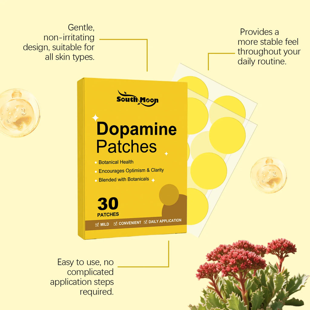 South Moon 30pcs remendo de dopamina fortalecer o sistema imunológico impulso de energia anti ansiedade alívio humor nutrir cuidados com o corpo remendo de dopamina