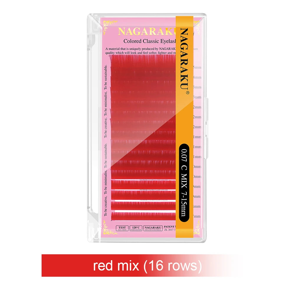 NAGARAKU Cor Cílios Maquiagem Maquiagem Mix de Maquiagem 7 ~ 15mm Marrom Escuro Marrom Claro Azul Roxo Cores Faux Cils Cílios Postiços Cilios