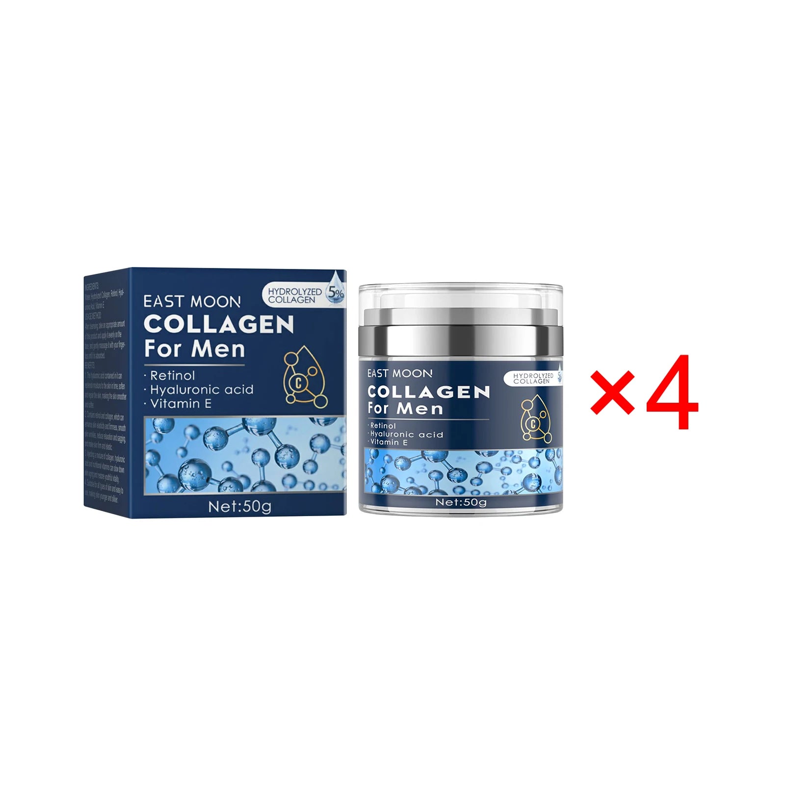 East Moon Men's Facial Fade Acne Marcas Limpe Fechar Cravos Suave Hidratante Hidratar Anti-rugas Creme de Colágeno