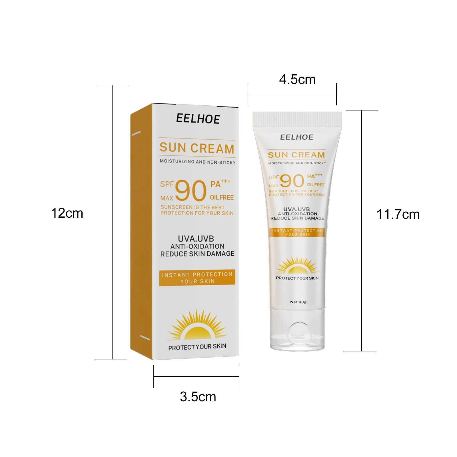 Creme protetor de isolamento, defesa física uv, reduz a pele, queimaduras solares, à prova de suor, não falso, branco, verão, creme hidratante refrescante
