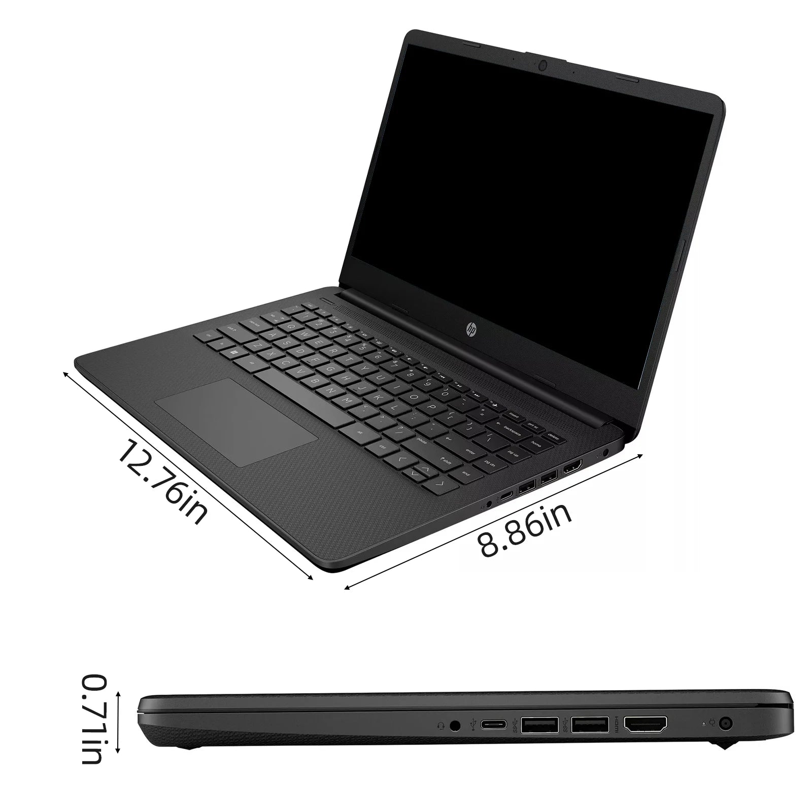 HP-14 "Business Laptop,Intel Celeron N4120,16GB RAM,384GB Armazenamento, 128GB eMMC + 256GB Cartão SD, 1 ano Escritório 365
