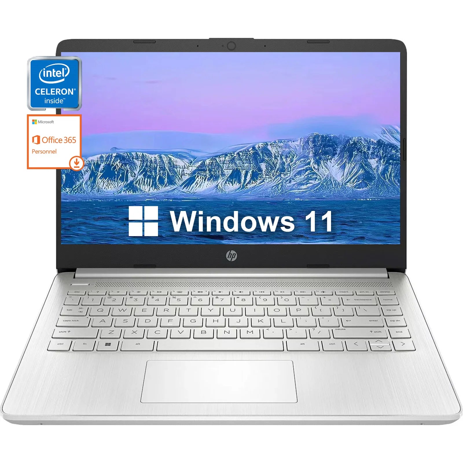 HP mais novo laptop empresarial de 14 ", Intel Celeron N4120, até 16 GB de RAM, 384 GB de armazenamento (128 GB eMMC + 256 GB Micro SD), 1 ano de escritório 365, prata