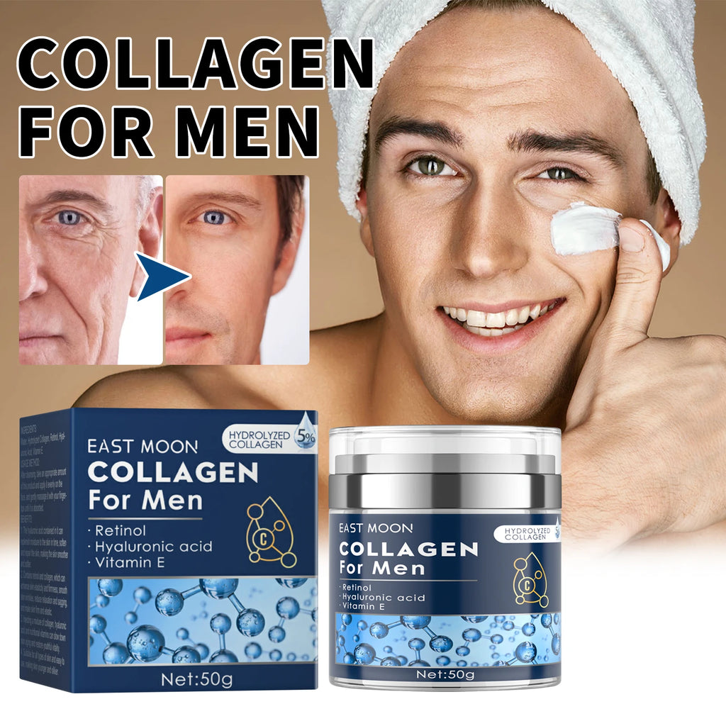 East Moon Men's Facial Fade Acne Marcas Limpe Fechar Cravos Suave Hidratante Hidratar Anti-rugas Creme de Colágeno