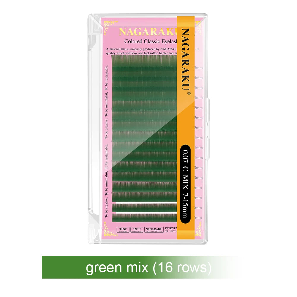 NAGARAKU Cor Cílios Maquiagem Maquiagem Mix de Maquiagem 7 ~ 15mm Marrom Escuro Marrom Claro Azul Roxo Cores Faux Cils Cílios Postiços Cilios