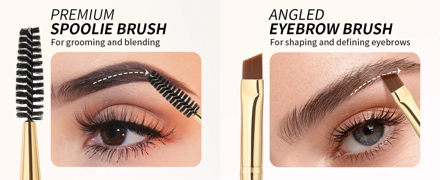 Docolor Pincel Profissional Duplo para Sobrancelhas e Delineador Angular – Design Preciso para Contorno Perfeito e Aplicação Suave – Vegano, Cruelty-Free e Ideal para Maquiagem de Olhos Impecável