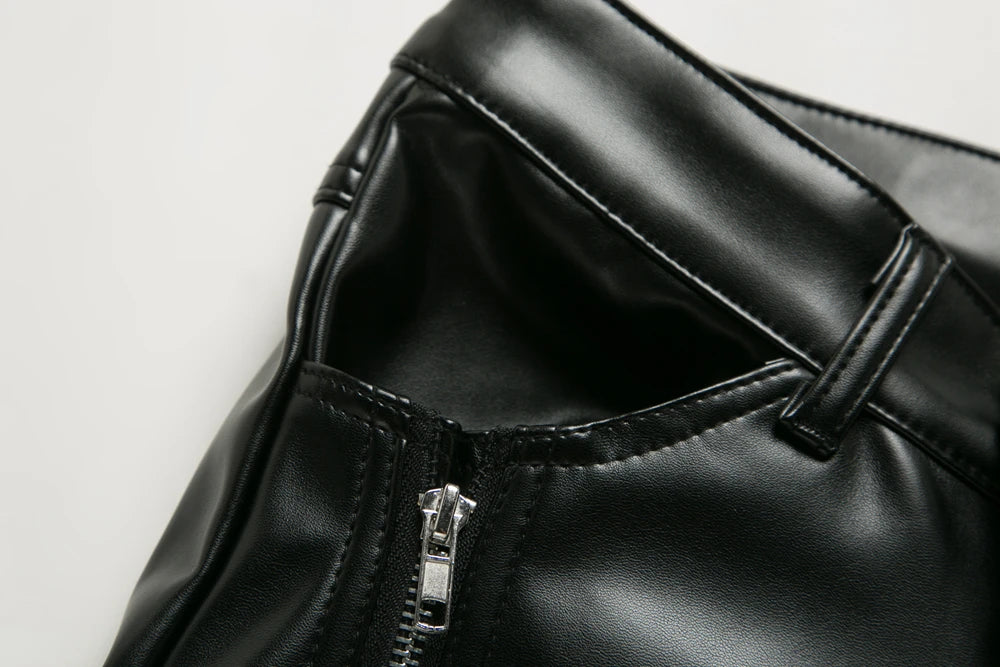 Novo inverno dos homens magro motociclista calças de couro do plutônio alta rua moda motocicleta para masculino palco club wear