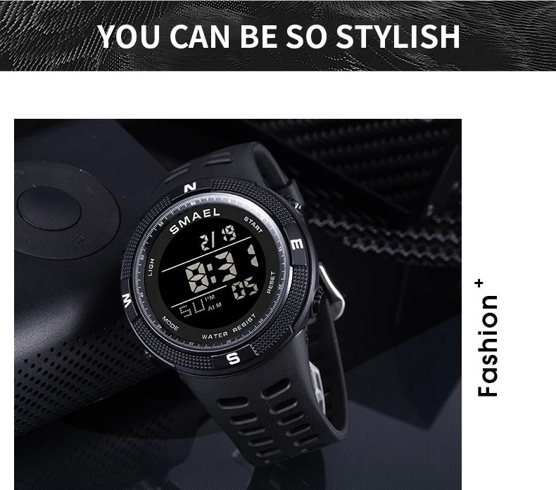 Relógios desportivos à prova dwaterproof água led digital relógio de volta luz alarme semana display cronômetro relógios de pulso 1915 relógio digital para homem