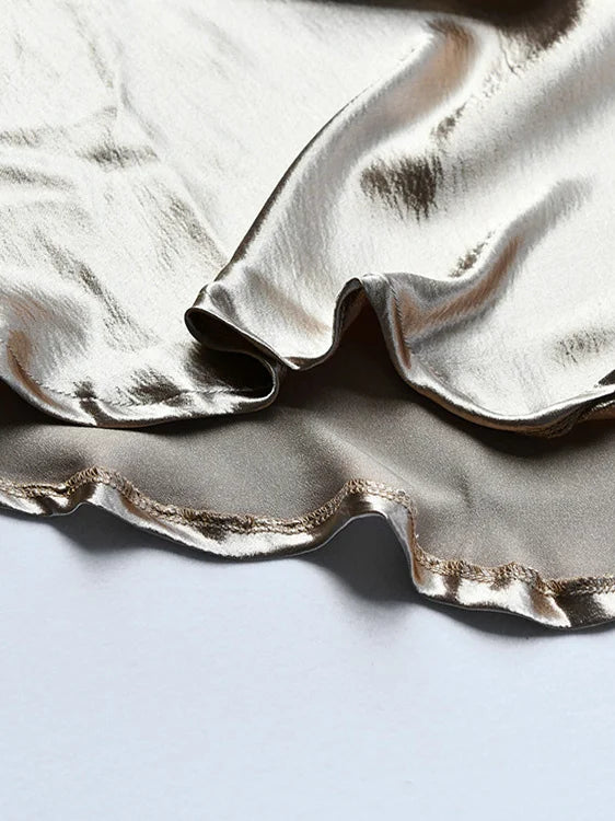 Vestido Longo JULISSA MO Sexy com Alças Finas e Costas Abertas, Vestido de Noite em Cetim com Amarração, Vestido de Festa Elegante Justo ao Corpo 2026