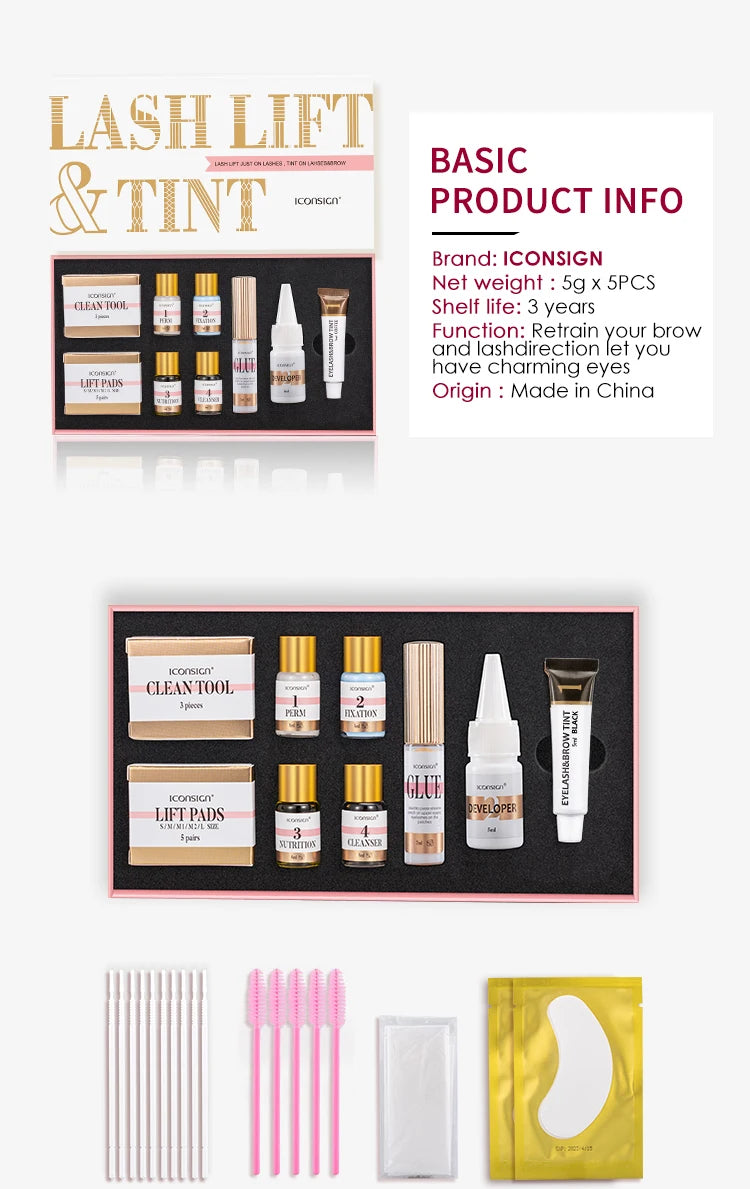 ICONSIGN Lash Lift e Matiz Kit Profissional Cílios Lifting Matiz Brow Laminação Tintura Ferramentas de Maquiagem para os Olhos