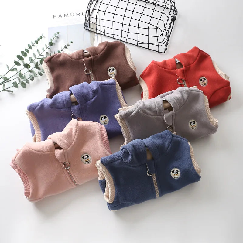 Colete polar com capuz, casaco de lã polar para crianças com zíper quente para bebês meninos meninas 2-10 anos de uso externo