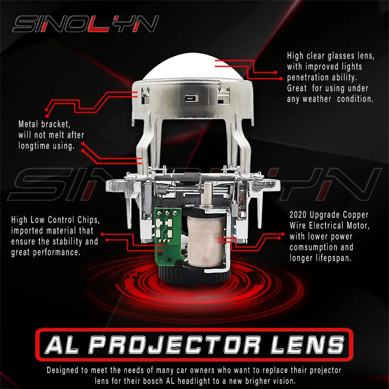 Sinolyn Bi Xenon Lentes Do Projetor Para BMW E46 M3 AL E90 E92/Audi A4 B8 A3/Benz W220 W203 /Volvo V50 D2S D1S Farol Substituir Kit Xeon Projetor Farol Carro Kit De Projetor Retrofit Lente Projetor