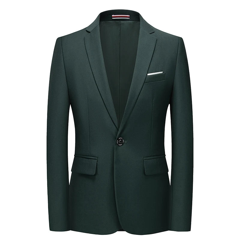 Alta qualidade cavalheiro masculino fino casual terno branco, marcas de tamanho grande negócios masculino fluxo casual de cor pura blazers masculino