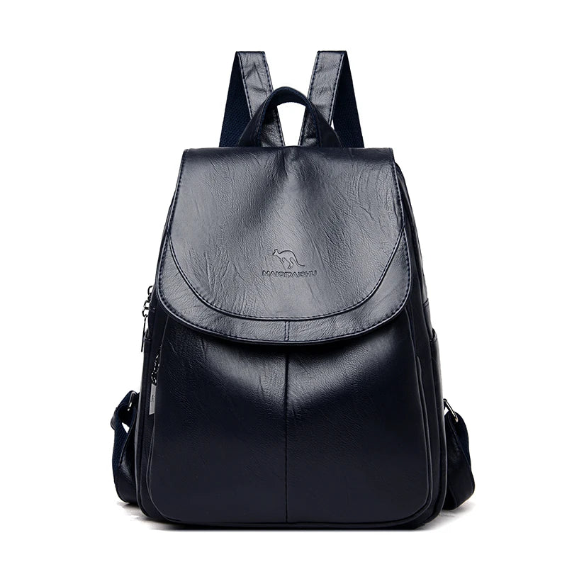 Mochilas de couro vintage para mulheres, bolsa escolar para meninas, mochila de viagem para senhoras, mochila feminina de alta qualidade, nova