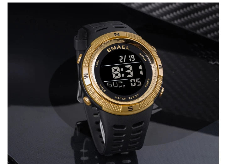 Relógios desportivos à prova dwaterproof água led digital relógio de volta luz alarme semana display cronômetro relógios de pulso 1915 relógio digital para homem