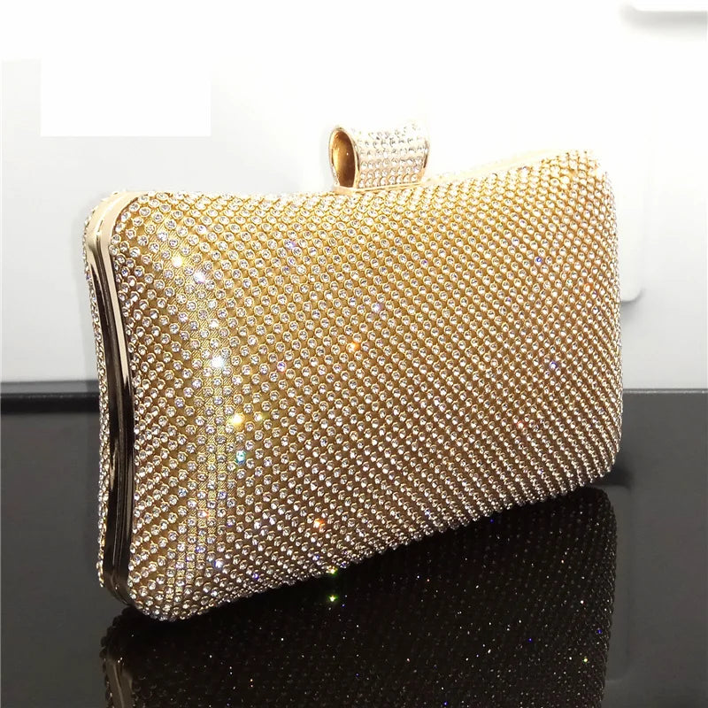 Bolsa de mão feminina para festa à noite, bolsa de mão em corrente para celular, batom prateada