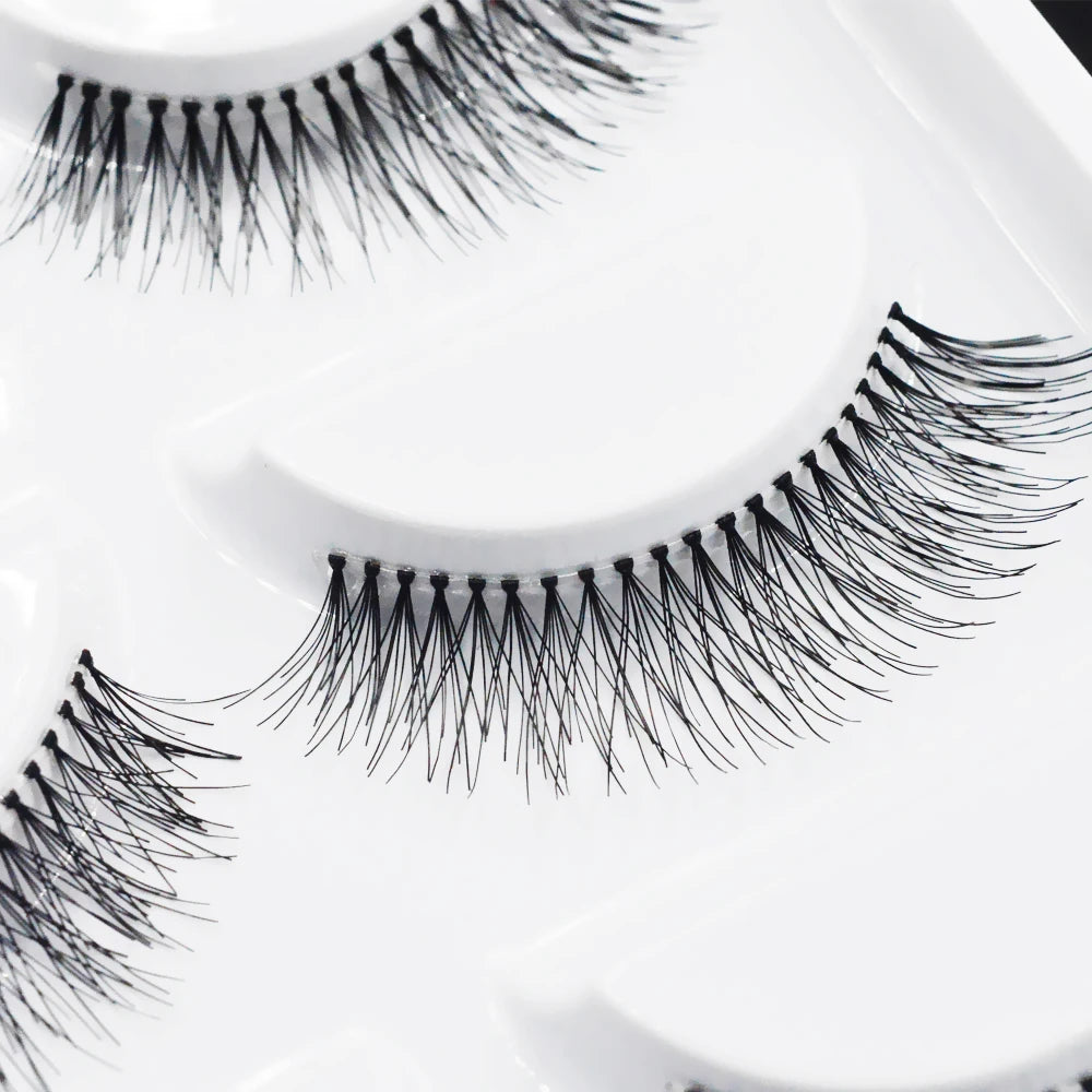 5 pares natural preto longo esparso cruz cílios postiços extensões de cílios ferramentas de maquiagem