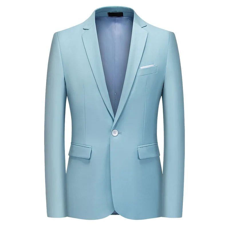 Alta qualidade cavalheiro masculino fino casual terno branco, marcas de tamanho grande negócios masculino fluxo casual de cor pura blazers masculino