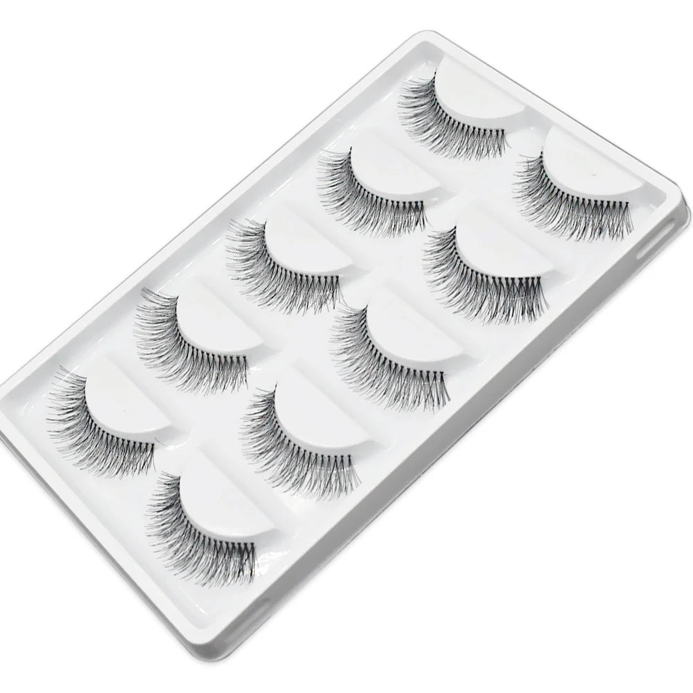 5 pares natural preto longo esparso cruz cílios postiços extensões de cílios ferramentas de maquiagem