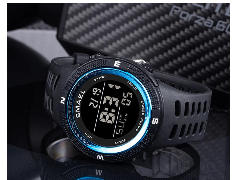 Relógios desportivos à prova dwaterproof água led digital relógio de volta luz alarme semana display cronômetro relógios de pulso 1915 relógio digital para homem