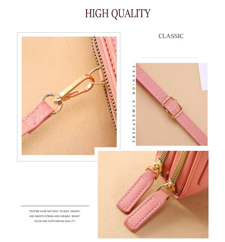 PU Leather Touch Screen Shoulder Bag para Mulheres, Feminino Crossbody Bolsas, Bolsa de telefone Bolsa de mão de grande capacidade, Drop Shipping, Novo