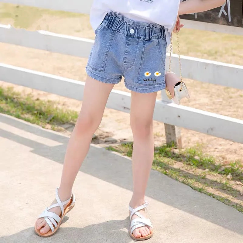 IENENS Roupas de verão para bebês meninas, shorts jeans, calças jeans, roupas infantis, calças curtas casuais para meninas, calças infantis