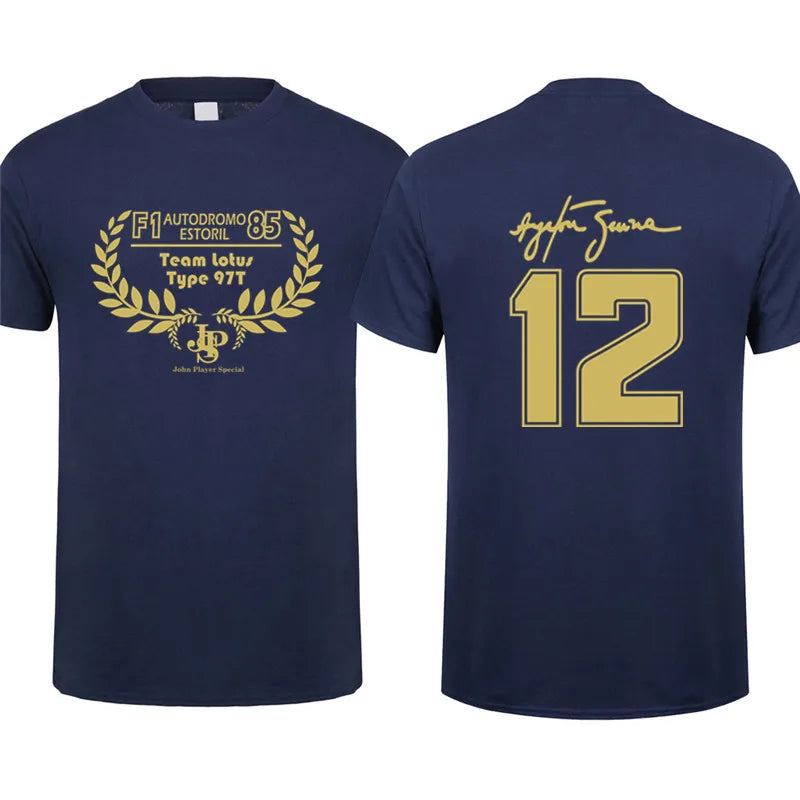 Novo herói ayrton senna t camisa masculina manga curta camisetas de algodão engraçado legal homem tshirt