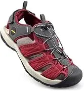 Knixmax Outdoor Closed Toe Lace-Up Hiking Sandals with Rubber Outsole for Summer