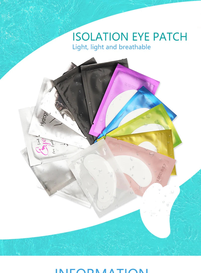 50 pares de remendo de extensão de cílios hidrogel almofada de olho gel adesivo de papel sob almofadas de olho remendos de cílios ferramenta de maquiagem suprimentos de beleza