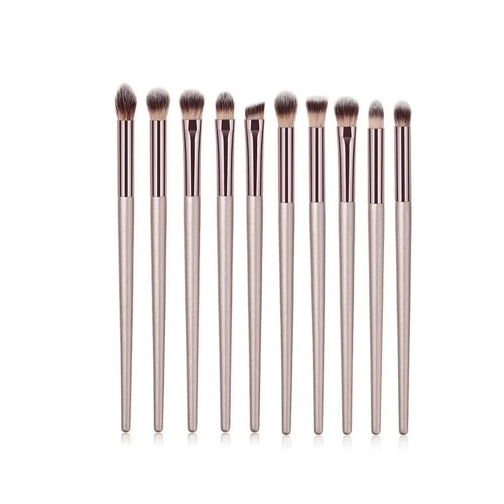 4/10 pçs conjunto de pincéis de maquiagem champanhe para base cosmética em pó blush sombra kabuki mistura compõem escova ferramenta de beleza