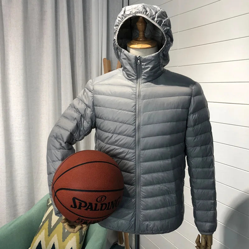 Homem 90% pato para baixo jaqueta com capuz inverno outono casaco masculino ultra leve jaquetas quentes outwear parkas ao ar livre roupas de campanha