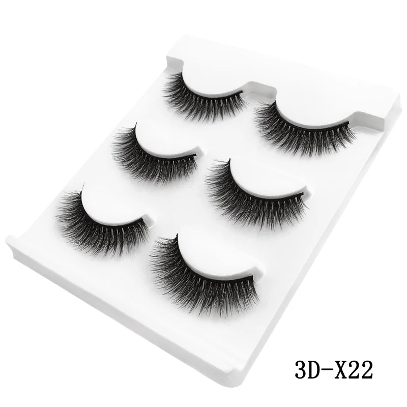 3 pares de cílios postiços naturais maquiagem grossa cílios de vison 3d reais extensão de cílios macios cílios postiços longos cílios de vison 3d