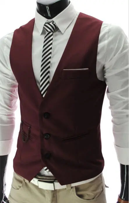 Colete Masculino Slim Fit 2026: Novo Lançamento, Colete Social Casual Sem Mangas para Homens, Jaqueta Formal de Negócios