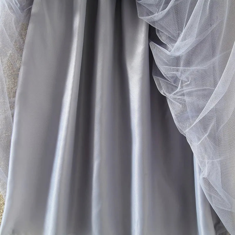 Maxi Longa Saia de Tule Mulheres 2024 Outono Inverno Elástico Cintura Alta Vestido de Bola Saia Feminino Adulto Tutu Saia Jupe Longue