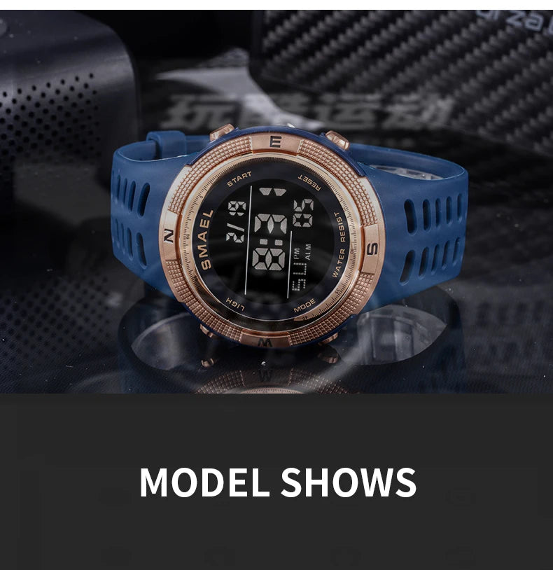 Relógios desportivos à prova dwaterproof água led digital relógio de volta luz alarme semana display cronômetro relógios de pulso 1915 relógio digital para homem